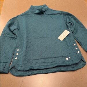 NWT Jones New York Sport Quilted Pullover Sweatshirt-Green Sz: 2X